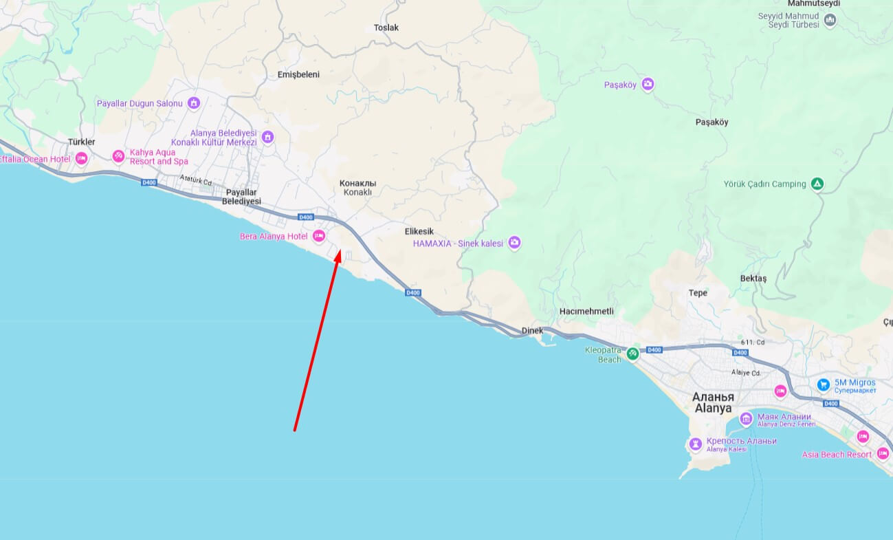 Конаклы на карте